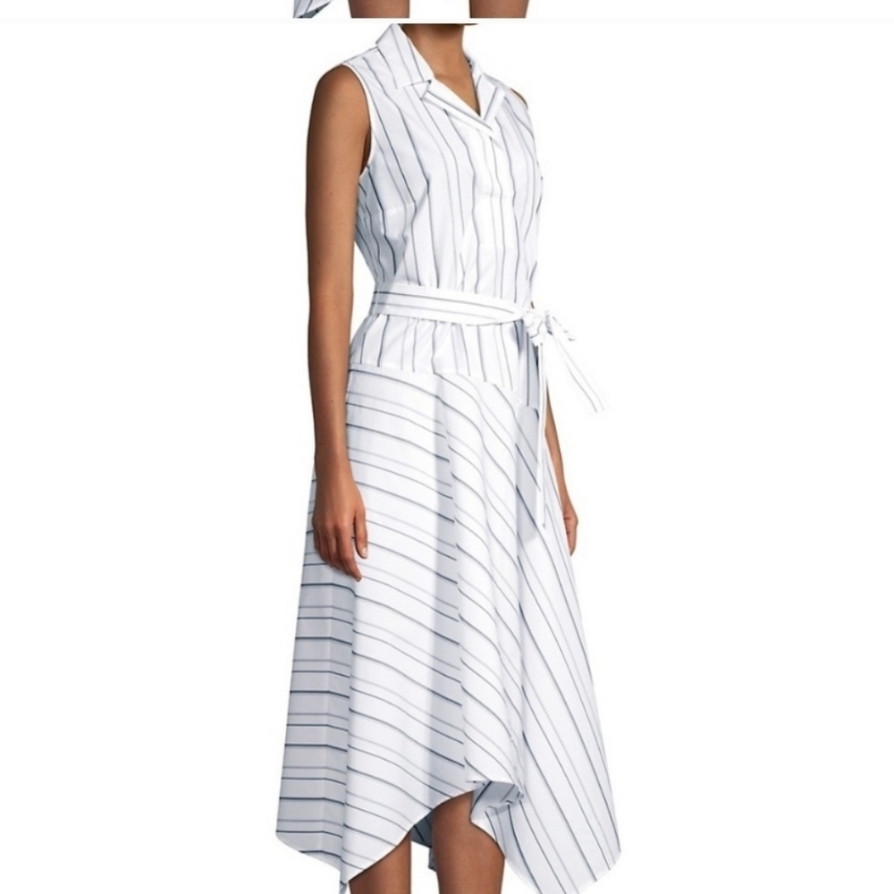 Striped sleeveless shirtdress